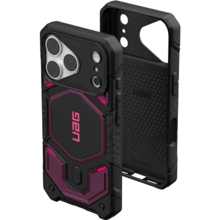 Urban Armor Gear Monarch Pro MagSafe Bumper für Apple iPhone 18 Pro, robuster Schutz in Schwarz und Violett – Bild 3