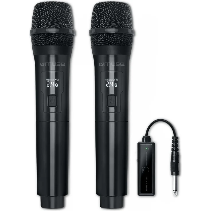 Muse MC-50 WI, 2er Pack drahtlose Mikrofone in Schwarz, vielseitig einsetzbar
