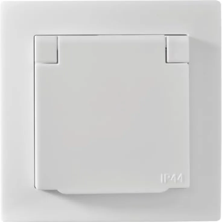 Schutzkontakt-Steckdose McPower ''Flair'', 250V~-16A, UP, IP44, weiß