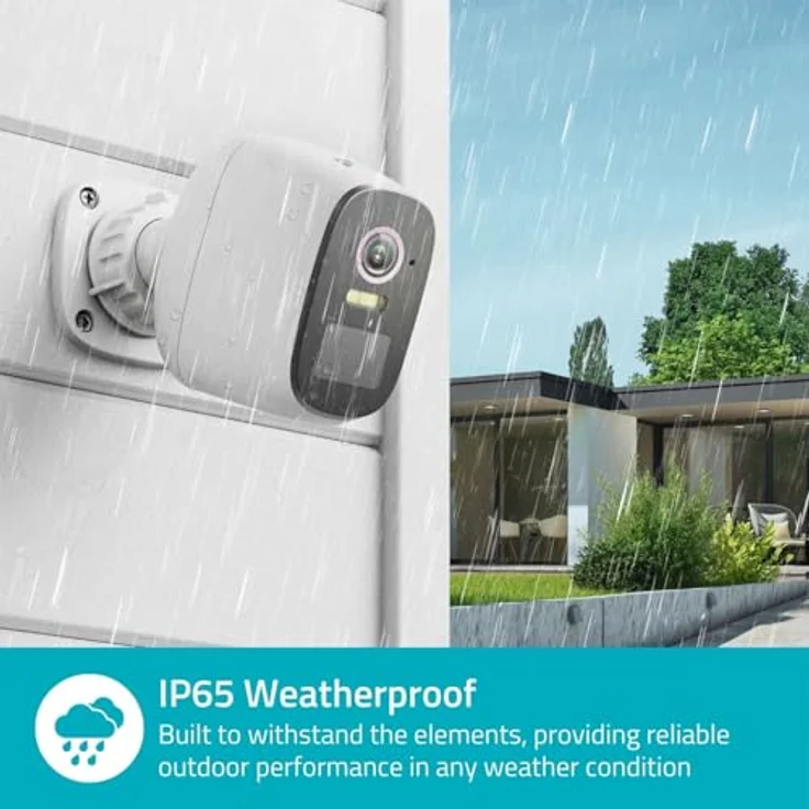 Nedis SmartLife Außenkamera - Wi-Fi - Spotlight - 4MP Quad HD 1440p / 2560x1440 - IP66 - Batterie-Lebensdauer: 10 Monate - 5 V DC – Bild 3