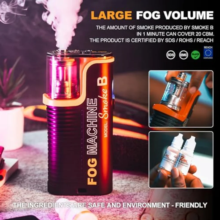 Lensgo Smoke B, Tragbare Nebelmaschine mit hoher Rauchmenge und Fernbedienung – Bild 5