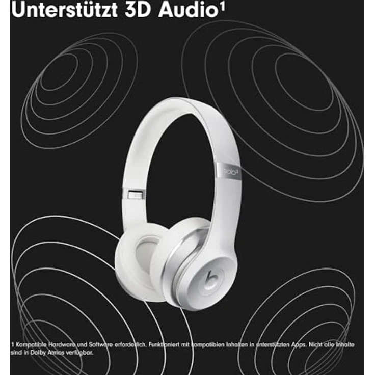 Beats Solo3 (keine Geräuschunterdrückung, 40 h, Kabellos), Kopfhörer, Silber – Bild 4