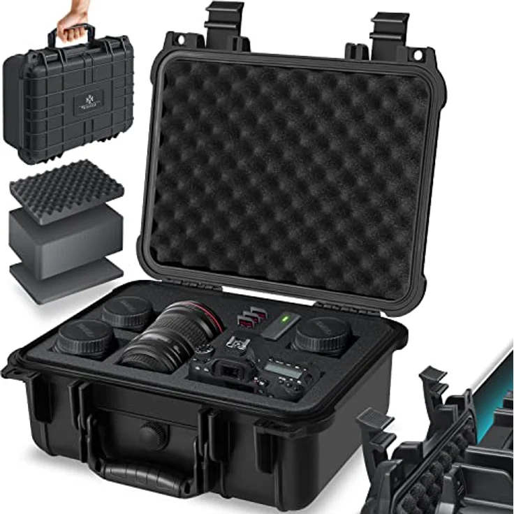 KESSER® Kamerakoffer 15 Liter, unisversal anpassbar, wasserdicht, Universalkoffer, Outdoor, wetterfester, staubdichter, Koffer, Fotokoffer mit Einlage für Kamera Objektive und Zubehör – Bild 1