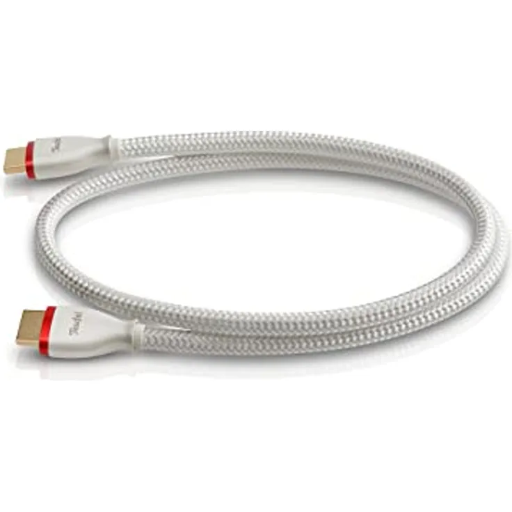 Teufel HDMI-2.1-Rundkabel Highspeed HDMI-Kabel unterstützt wie z.B. 4K 3D bei 50/60p und 8K-Übertragung (Weiß, 0,75 m)