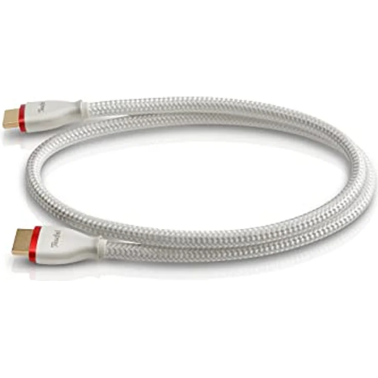 Teufel HDMI-2.1-Rundkabel Highspeed HDMI-Kabel unterstützt wie z.B. 4K 3D bei 50/60p und 8K-Übertragung (Weiß, 0,75 m) – Bild 1