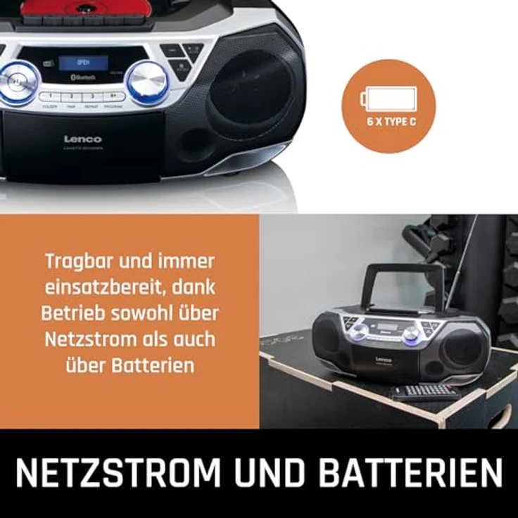 Lenco SCD-720SI Kofferradio Schwarz-Silber (12135606511) – Bild 5