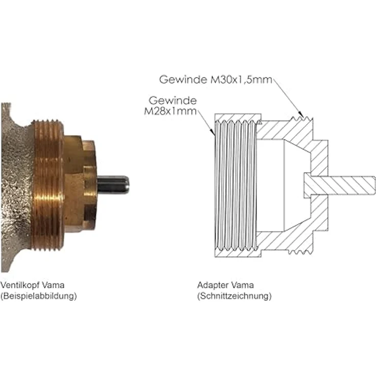 Eurotronic 700114 Vama Metalladapter für elektronische Heizkörperthermostate, Metall – Bild 4