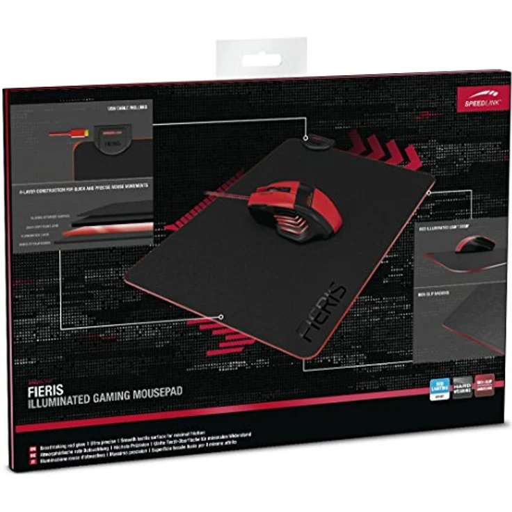 Speedlink FIERIS Illuminated Gaming Mousepad - beleuchtetes Gaming-Mousepad mit USB-Kabel - schwarz – Bild 2