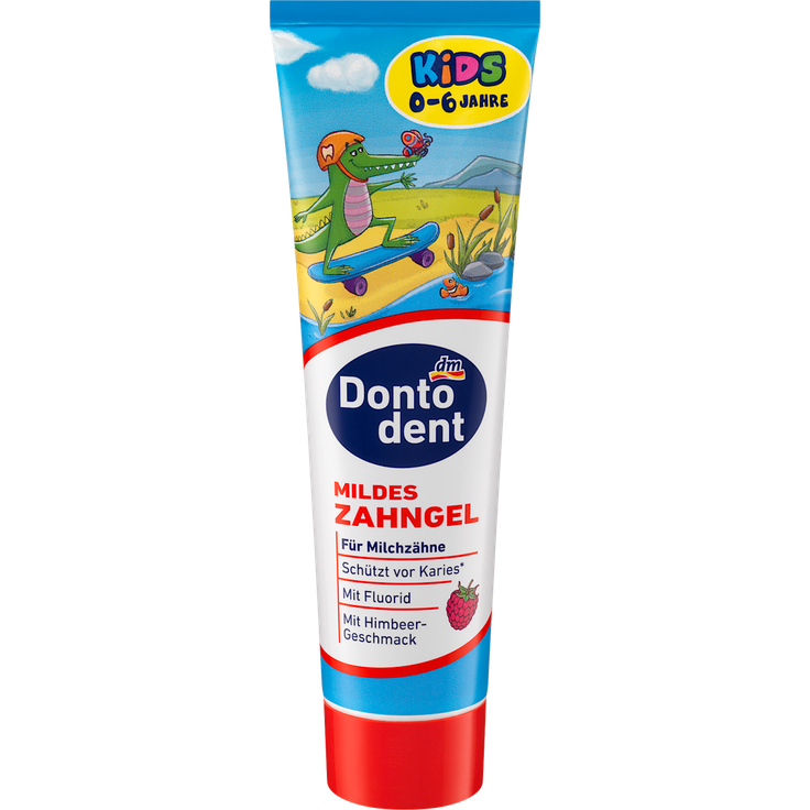 Dontodent Kids Zahngel Himbeergeschmack, mild & schonend, für Kinder bis 6 Jahre, 100 ml