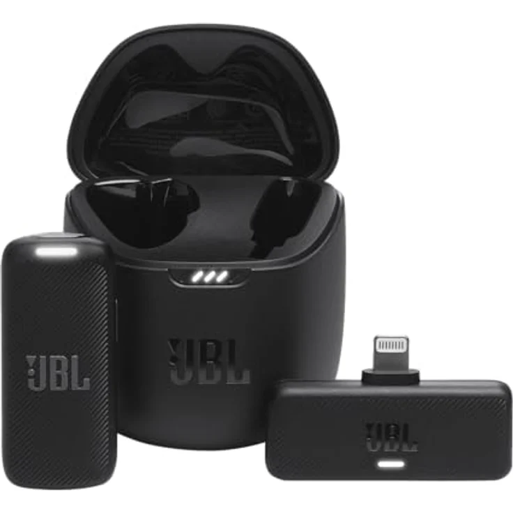 JBL Quantum Stream Wireless Mikrofon – Kabelloses Streaming-Mikrofon mit Lightning-Dongle für Apple Geräte – 24 Stunden aufnehmen – Schwarz – Bild 1