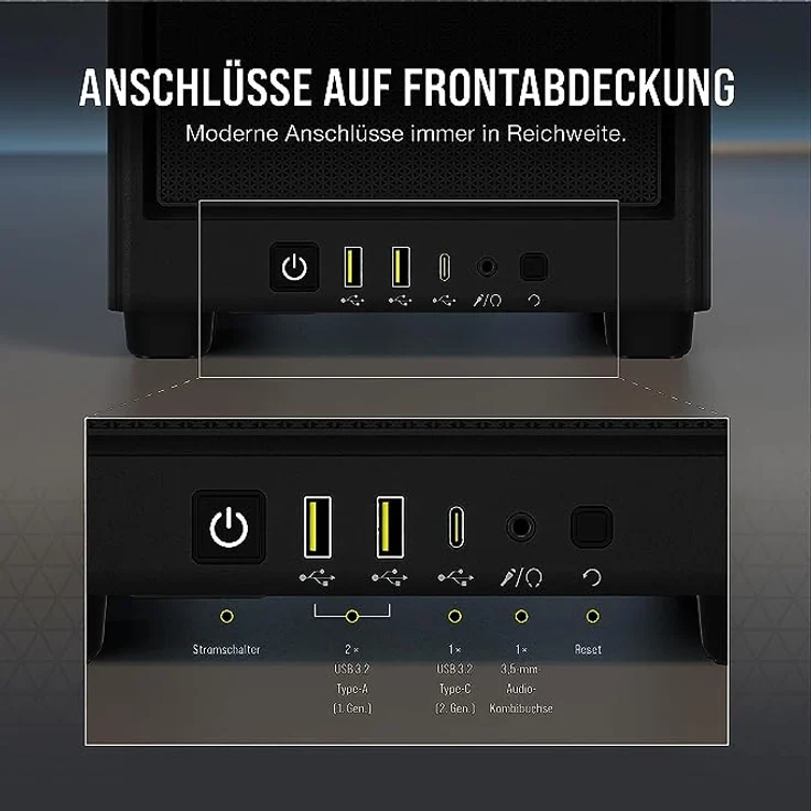 Corsair 2000D Airflow PC-Gehäuse Mini ITX – Format Mini ITX – Platten aus Netzstahl – DREI GPU-Steckplätze – optimiert für die Kühlung – Moderne EIN-/Ausgänge an der Vorderseite – Bild 6
