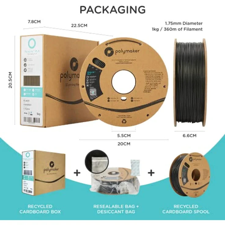 Polymaker PA02083 Starlight Filament PLA, mehrfarbig mit Farbwechsel, 1.75mm, 1000g, besonders hitzebeständig und jam-free – Bild 5
