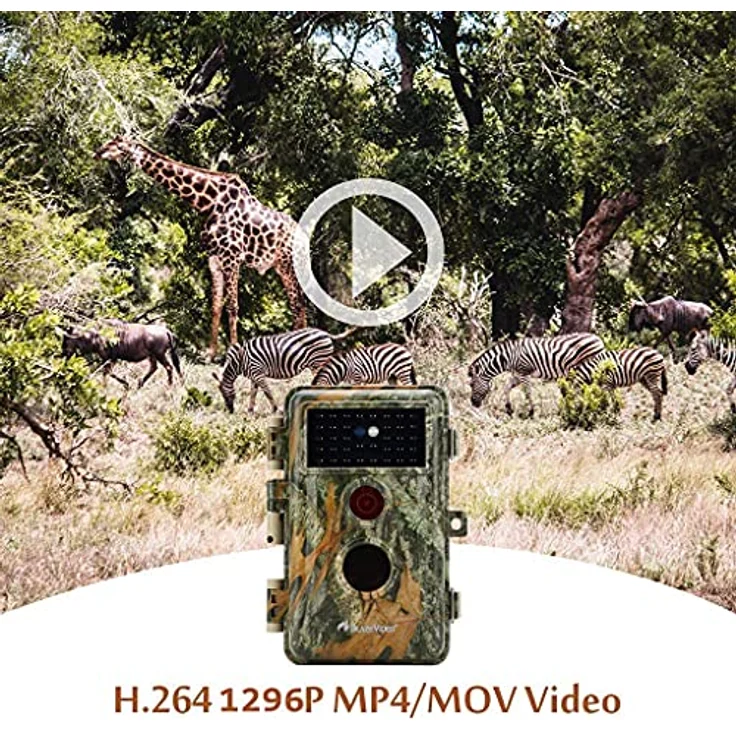 BlazeVideo 32MP Wildkamera Nachtsichtkamera Wildtier Kamera mit 1296P H.264 MPV Video, Bewegungmelder Nachtsicht Zeittraffer, IP66 Wasserdicht und 2,4" Bildschirm – Bild 4
