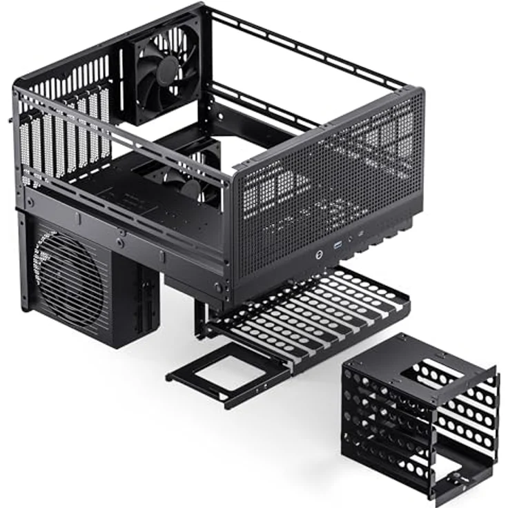 Jonsbo N5 NAS-Gehäuse, E-ATX - schwarz, für bis zu zwölf 3,5-Zoll-HDDs und vier 2,5-Zoll-SSDs – Bild 6