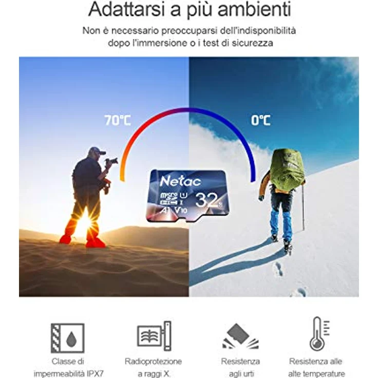 Netac Micro SD Karte 32GB, FAT32, UHS-1, bis zu 90 MB/s, wasserdicht und temperaturbeständig, für Smartphone, Tablet, Kamera und Raspberry Pi – Bild 5
