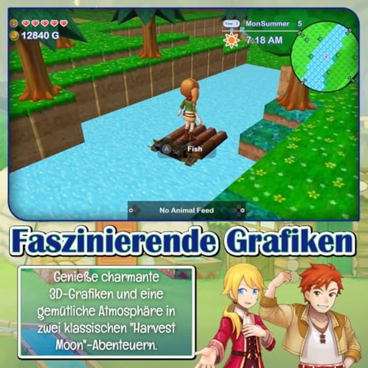 Numskull Games Limited Harvest Moon: The Lost Valley & Skytree Village - Nintendo Switch Spiel mit kreativen Farming-Funktionen, faszinierenden Charakteren und limitierter Sammler-Edition inklusive Sticker, Poster und Soundtrack – Bild 4