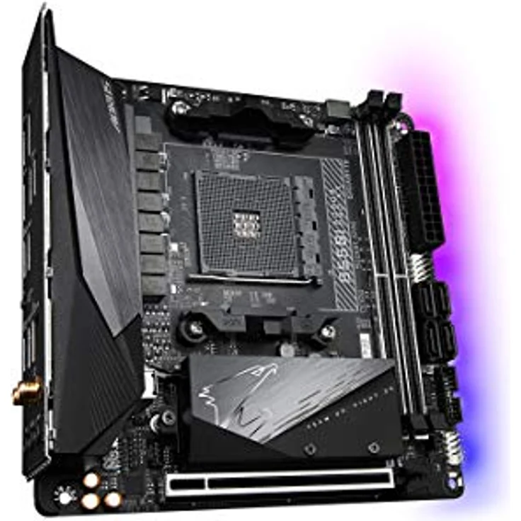 GIGABYTE B550I AORUS PRO AX (AM4 AMD/B550/Mini-Itx/Dual M.2/SATA 6Gb/s/USB 3.2 Gen 1/WiFi 6/2.5 GbE LAN/PCIe4.0/Realtek ALC1220-Vb/DisplayPort 1.4/2 xHDMI 2.0 B/RGB Fusion 2.0/DDR4/Gaming Motherboard) – Bild 4