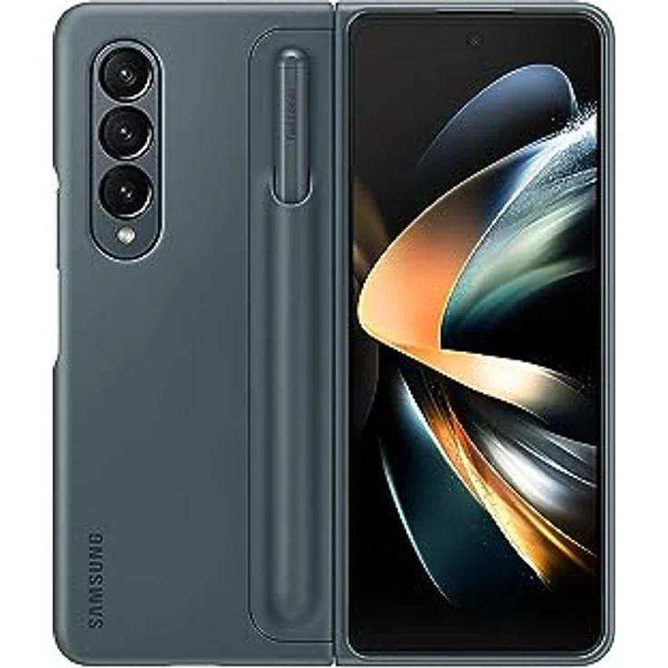 Samsung Standing Cover EF-OF93P für das Galaxy Z Fold4 | Smartphone Cover, Handy-Hülle inklusive S Pen und Ersatzspitzen, Schutz Case, stoßfest, Graygreen – Bild 1