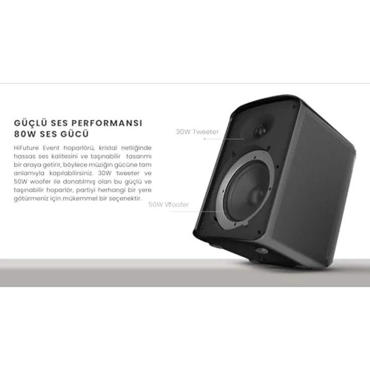 HiFuture Speaker EVENT Bluetooth (black), Bluetooth Lautsprecher mit 80W Leistung und RGB-Lichteffekten – Bild 4