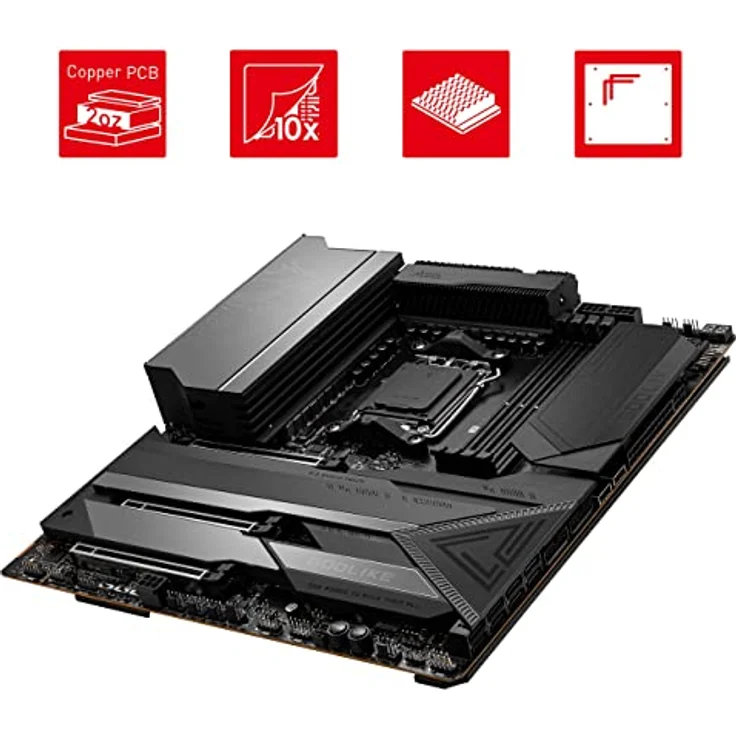 MSI MEG X670E GODLIKE Mainboard, ATX - Unterstützt die AMD Ryzen 7000 Serie, AM5-24 Duet Rail 105A SPS, DDR5 Memory Boost 6600+MHz/OC, 3 x PCIe 5.0 x16, 2 x M.2 Gen5, Wi-Fi 6E, 10G & 2.5G LAN – Bild 4