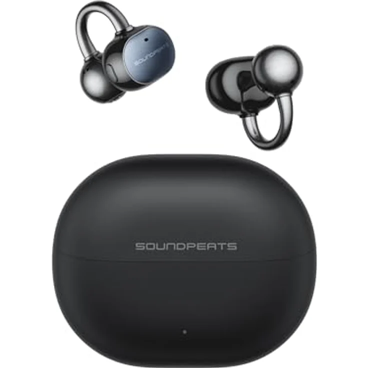 SoundPEATS UU2 Open-Ear Clip Bluetooth-Kopfhörer, Schwarz, 42 Std. Akkulaufzeit, LDAC Hi-Res Audio, IPX5 wasserfest, präzise Tastensteuerung – Bild 1