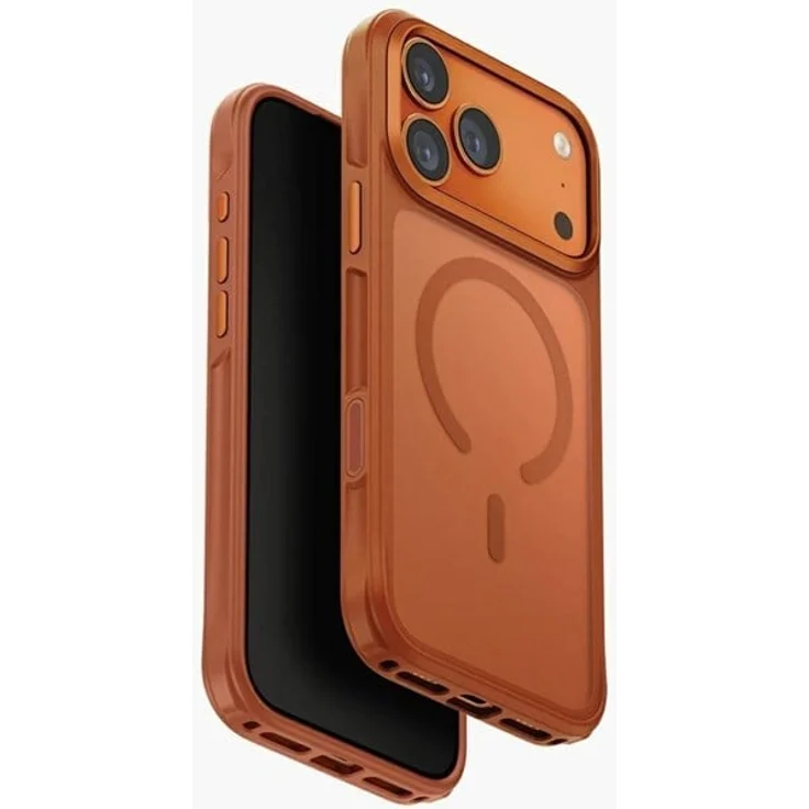 UNIQ Veren Case für iPhone 17 Pro Max, Hybridhülle mit MagClick Charging, orange Gradient Finish, maximaler Schutz