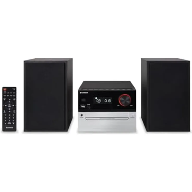 Sunstech MIKROKETTE, Hi-Fi-System mit Bluetooth, LCD-Display und 30 W Ausgangsleistung