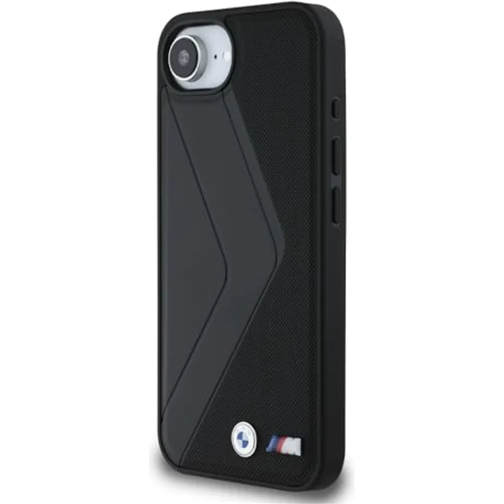 CG MOBILE BMW Oversized Stripes, Kompatible MagSafe Hülle aus echtem Leder für iPhone 16e, Schwarz – Bild 2