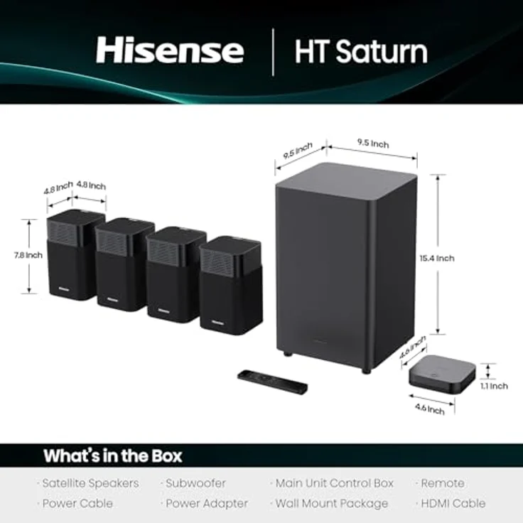 Hisense HT Saturn Heimkino-System mit Dolby Atmos, DTS:X, Devialet-Tuning & Raumkalibrierung für 3D Surround Sound – Bild 6