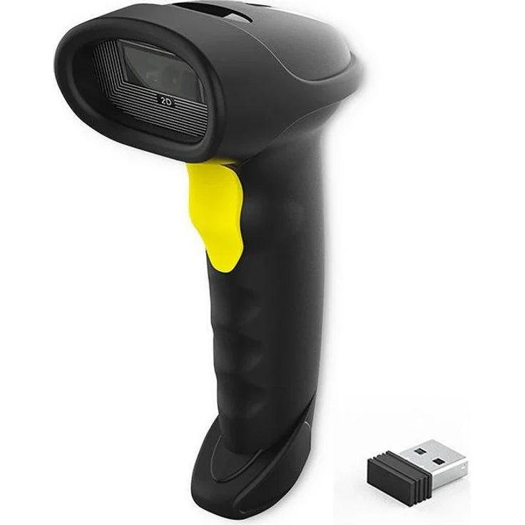 Qoltec Barcode-Scanner 1D/2D, USB & Bluetooth, schwarz, sturzresistent, ergonomisch, 200 Scans pro Sekunde