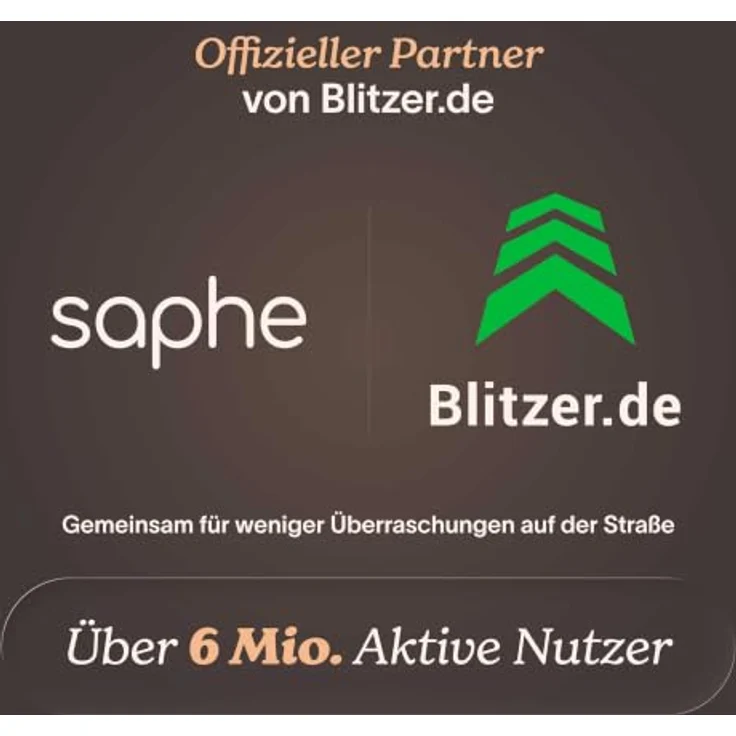 Saphe T Verkehrsassistent, Echtzeit-Warnungen vor Blitzern, tempolimitüberwachung, Touch-Bedienung, inkl. 6 Monate Premium+ Abo und lebenslange Garantie – Bild 3