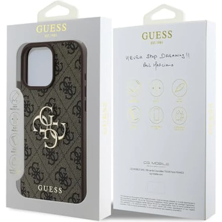 CG MOBILE Guess Hülle Kompatible mit iPhone 16 Pro Max Back-Cover hul - 4G PU Big Logo - Braun – Bild 5