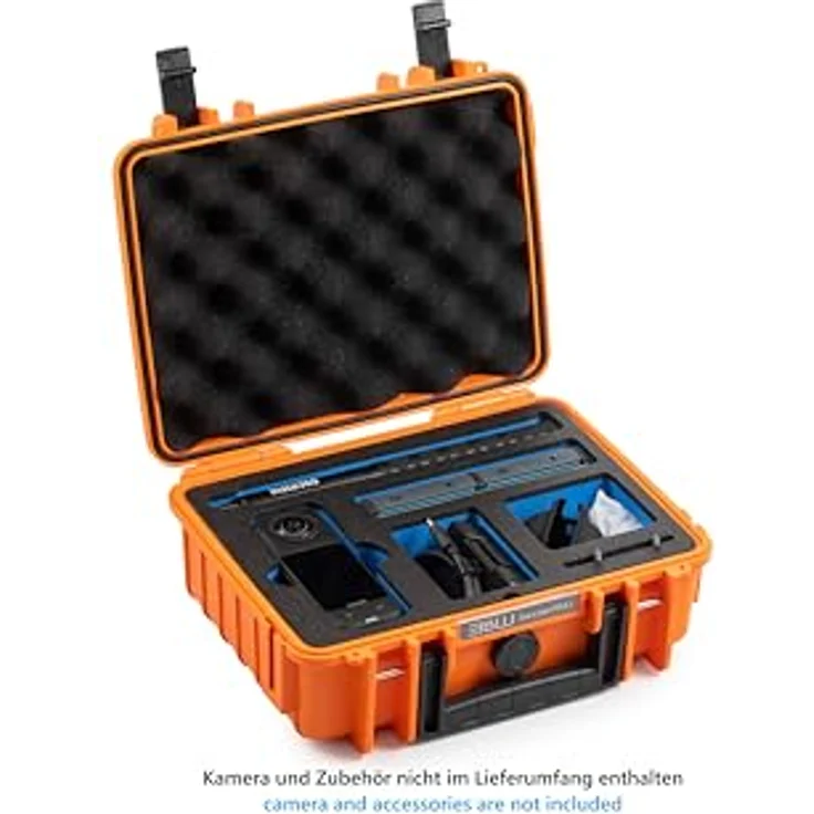 B&W International Schutzkoffer 1000 (PP.41) für Insta360 X5 – Orange – wasserdicht und staubdicht (IP67), stoßfest mit passgenauem Inlay – Bild 3