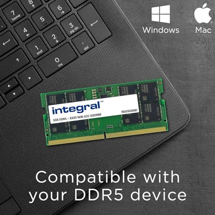 Integral 16GB DDR5 RAM 5600MHz SODIMM Arbeitsspeicher-Modul für Laptop und MacBook, hohe Geschwindigkeit und Energieeffizienz – Bild 3