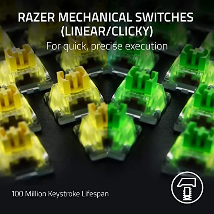 Razer BlackWidow V4 Pro (Green Switch) - Mechanische Gaming-Tastatur (Klickende Mechanische Switches, Befehlsrad und 8 Makro-Tasten, Multifunktionsrolle, Handballenauflage) QWERTY US-Layout | Schwarz – Bild 2
