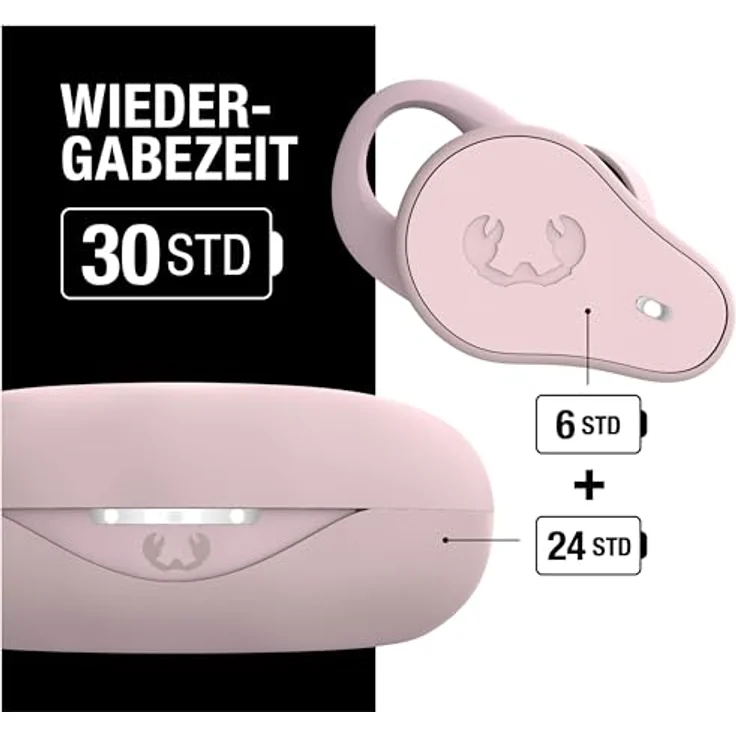 Fresh 'n Rebel Twins Move, kabellose In-Ear Bluetooth Sport Kopfhörer, Spritzwassergeschützt, Dual Master, Mit Mikrofon und klickbarer Taste und Lautstärkeregler, 30 Stunden Spielzeit (Smokey Pink) - Preisvergleich – Bild 2