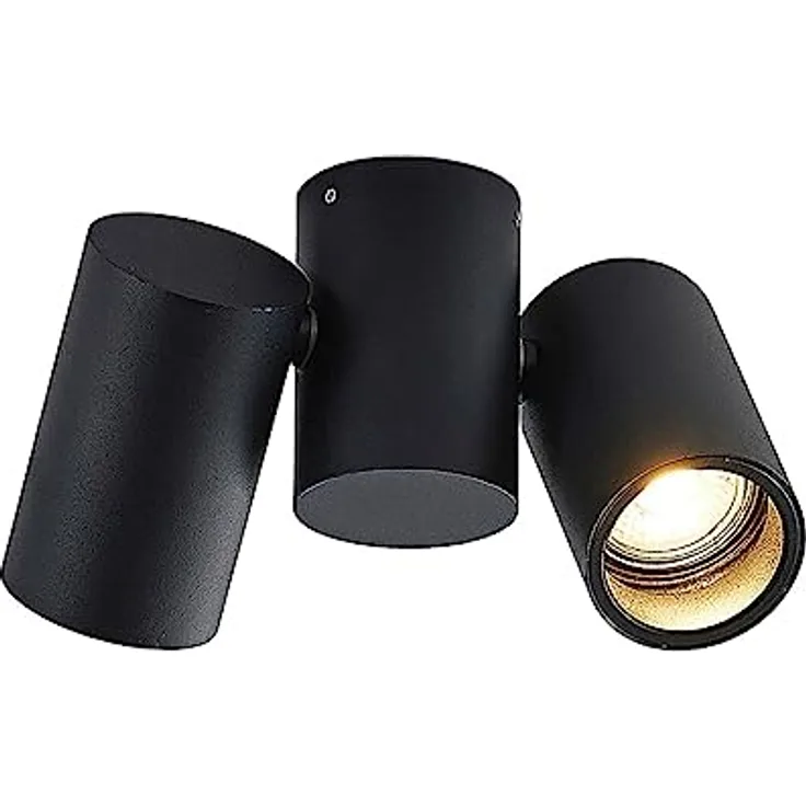 Arcchio Deckenlampe Aluminium schwarz, Deckenstrahler schwenkbar, Deckenspot 2 x GU10 max. 50W, Design ohne Kompromisse