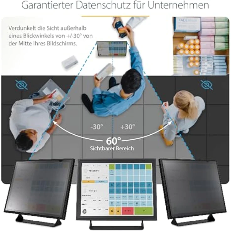 StarTech.com 19 Zoll 5:4 Monitor Sichtschutzfilter, Anti-Glare mit 51% Blaulichtreduzierung und +/- 30 Grad Blickwinkel – Bild 2