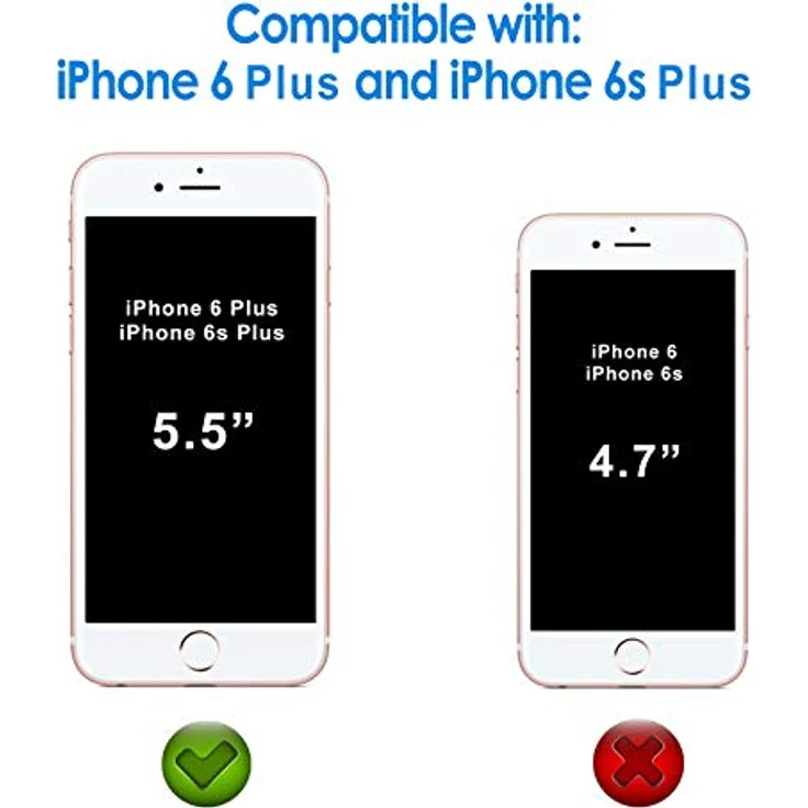 JETech Panzersglas für iPhone 6s Plus iPhone 6 Plus, Gehärtetem Glas Displayschutzfolie, 2 Stück – Bild 2