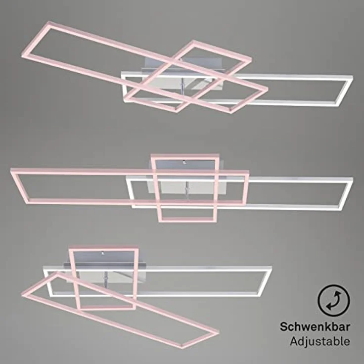 BRILONER- LED Deckenleuchte, Deckenlampe dimmbar, inklusive Fernbedienung, Farbtemperatursteuerung, Nachtlichtfunktion, Timer, 51 Watt, 6.600 Lumen, Chrom-Alu, 1040x420x100mm, 3156-018 – Bild 4