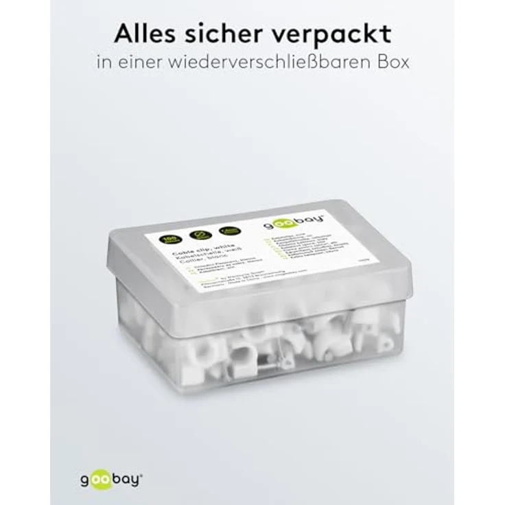 Goobay 17078 Kabelschelle für Kabel mit Kabeldurchmesser bis max. 6,0 mm weiß (100 Stück) - Preisvergleich – Bild 5