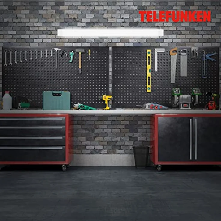 Telefunken - Led Unterbauleuchte 120 cm, Keller-Deckenlampe, Küchenschrank-Leiste, Werkstattlampe, Neutralweißes Licht, 50 W, 5500 lm, Weiß – Bild 5
