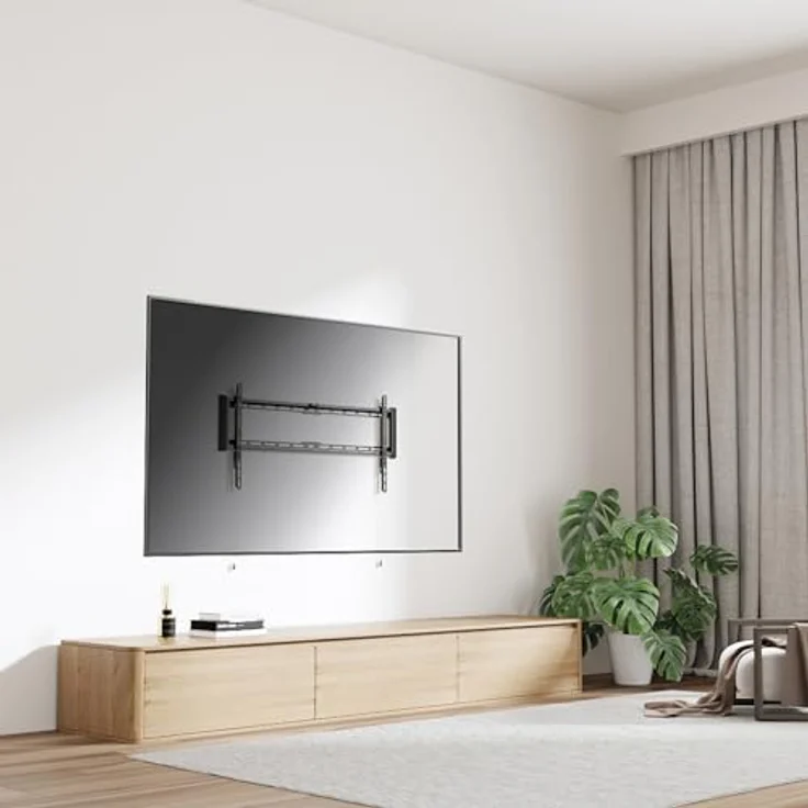 VALUE TV-Wandhalterung, 27 mm Wandabstand, fest, 228,6cm/90", 75kg, schwarz – Bild 4