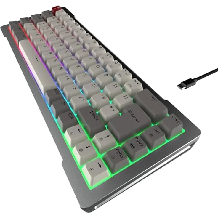 Raijintek MGA-68 Silber, 65% TKL Magnetschalter Gaming-Tastatur, kabelgebunden, Hot-Swappable, ARGB-Beleuchtung, CNC-Aluminumrahmen, USB-C, kompatibel mit Windows und Mac – Bild 1