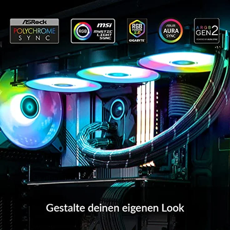 ARCTIC Liquid Freezer II 420 A-RGB - Wasserkühlung PC, Multi-kompatibler All-in-One CPU AIO A-RGB Wasserkühler, PWM-gesteuerte Pumpe, Lüftergeschwindigkeit: 200-1900 rpm, LGA1700 kompatibel - Schwarz - Preisvergleich – Bild 2