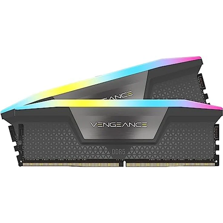 CORSAIR Vengeance RGB DDR5 RAM 64GB (2x32GB) 6000MHz CL30 AMD Expo iCUE Kompatibel Computer Speicher - Grau (CMH64GX5M2B6000Z30) – Bild 1