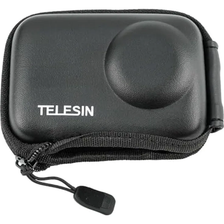 TELESIN Protective Bag for DJI ACTION 3/4, Hochgradiges Polyurethan und EVA-Schaum, wasser- und stoßfest, halb-offenes Design für Stativnutzung