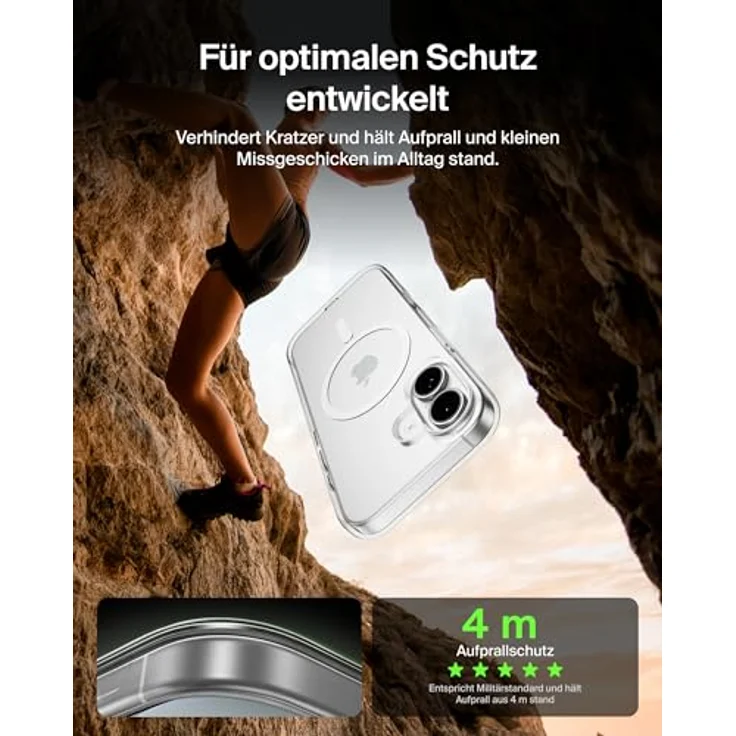 Belkin SheerForce MSA030hqCL, transparente Schutzhülle für iPhone 17, Sturzschutz bis 4 Meter, kabelloses Laden, kratzfeste Oberfläche – Bild 2