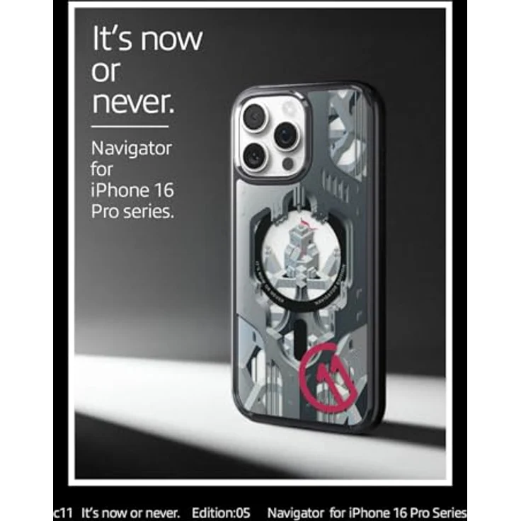 Spigen iPhone 16 Pro Max Hülle Ultra Hybrid T MagFit [c11 Series Chronos Edition] mit Camera Control Button und 3D-Raumeffekt, kompatibel mit MagSafe - Navigator – Bild 3