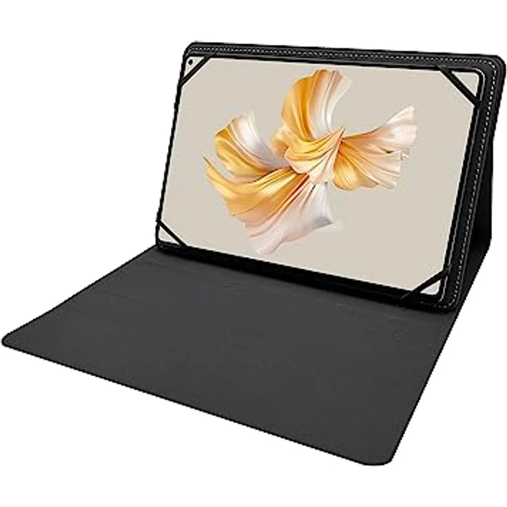Lobwerk 2in1 Bluetooth Tastatur und Universaltasche für Tablets 9-11 Zoll, schwarze Schutzhülle mit Beleuchtung und magnetischem Verschluss – Bild 3